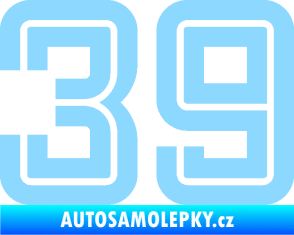 Samolepka Startovní číslo 39 typ 7 světle modrá