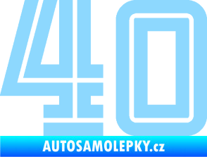 Samolepka Startovní číslo 40 typ 7 světle modrá