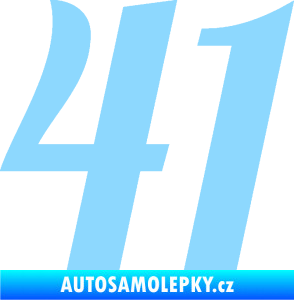 Samolepka Startovní číslo 41 typ 3 světle modrá