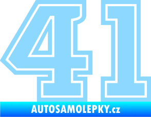 Samolepka Startovní číslo 41 typ 5 světle modrá