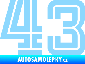 Samolepka Startovní číslo 43 typ 7 světle modrá