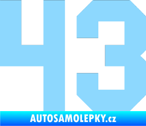 Samolepka Startovní číslo 43 světle modrá