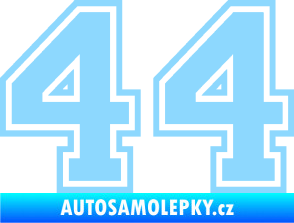 Samolepka Startovní číslo 44 typ 4 světle modrá