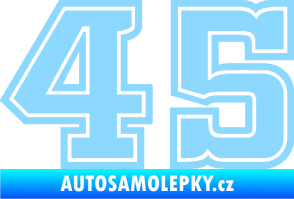 Samolepka Startovní číslo 45 typ 5 světle modrá