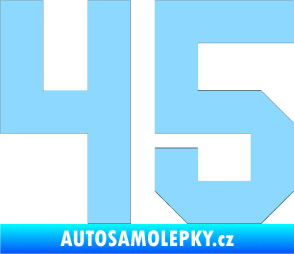 Samolepka Startovní číslo 45 světle modrá