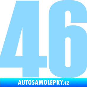 Samolepka Startovní číslo 46 typ 2       světle modrá