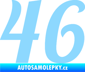 Samolepka Startovní číslo 46 typ 3 světle modrá