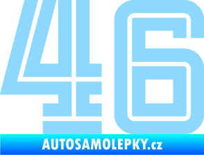 Samolepka Startovní číslo 46 typ 7 světle modrá