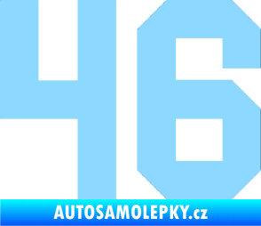 Samolepka Startovní číslo 46 světle modrá