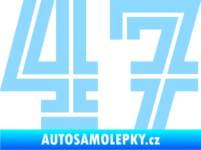Samolepka Startovní číslo 47 typ 7 světle modrá