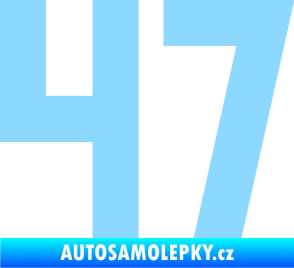 Samolepka Startovní číslo 47 světle modrá
