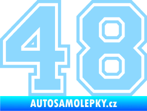 Samolepka Startovní číslo 48 typ 4 světle modrá