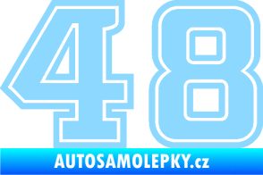 Samolepka Startovní číslo 48 typ 5 světle modrá