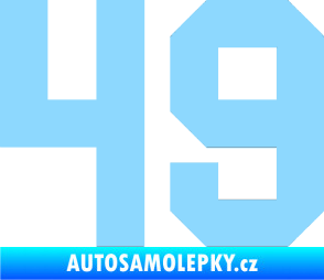 Samolepka Startovní číslo 49 světle modrá