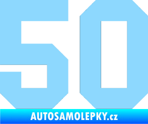 Samolepka Startovní číslo 50 světle modrá