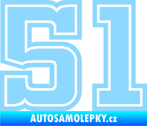 Samolepka Startovní číslo 51 typ 5 světle modrá