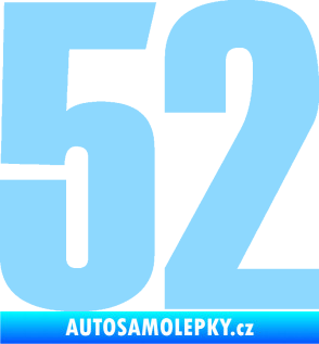 Samolepka Startovní číslo 52 typ 2  světle modrá