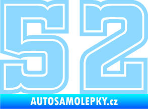 Samolepka Startovní číslo 52 typ 5 světle modrá