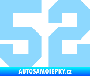 Samolepka Startovní číslo 52 světle modrá