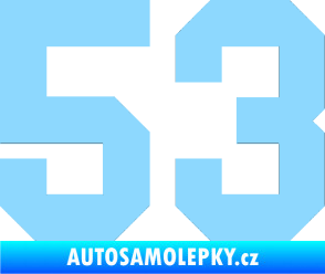 Samolepka Startovní číslo 53 světle modrá