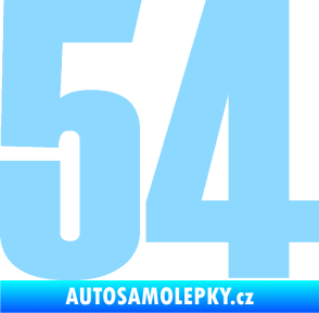 Samolepka Startovní číslo 54 typ 2   světle modrá