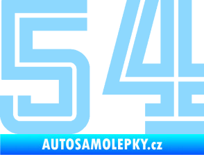 Samolepka Startovní číslo 54 typ 7 světle modrá