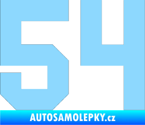 Samolepka Startovní číslo 54 světle modrá