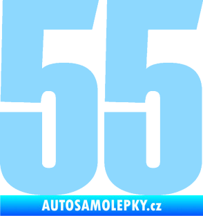Samolepka Startovní číslo 55 typ 2   světle modrá