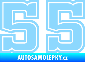 Samolepka Startovní číslo 55 typ 5 světle modrá