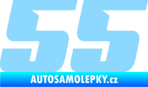 Samolepka Startovní číslo 55 typ 6 světle modrá