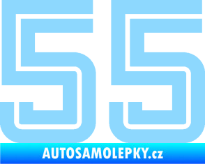 Samolepka Startovní číslo 55 typ 7 světle modrá