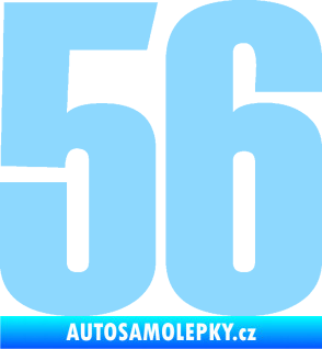 Samolepka Startovní číslo 56 typ 2   světle modrá