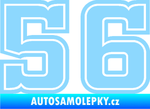 Samolepka Startovní číslo 56 typ 5 světle modrá