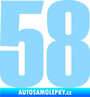 Samolepka Startovní číslo 58 typ 2    světle modrá
