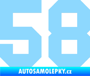 Samolepka Startovní číslo 58 světle modrá