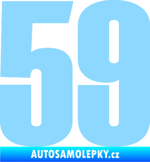 Samolepka Startovní číslo 59 typ 2    světle modrá