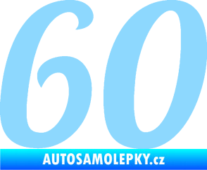 Samolepka Startovní číslo 60 typ 3 světle modrá