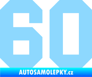 Samolepka Startovní číslo 60 světle modrá