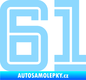 Samolepka Startovní číslo 61 typ 7 světle modrá