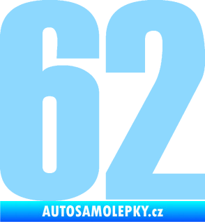 Samolepka Startovní číslo 62 typ 2  světle modrá