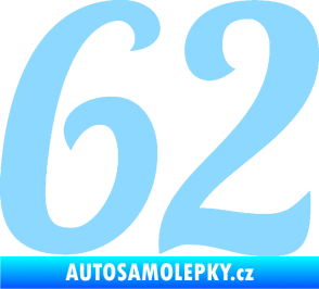 Samolepka Startovní číslo 62 typ 3 světle modrá