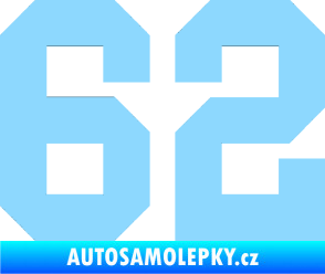 Samolepka Startovní číslo 62 světle modrá