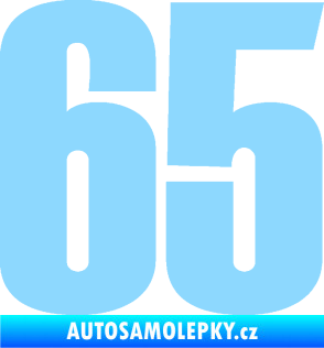 Samolepka Startovní číslo 65 typ 2     světle modrá