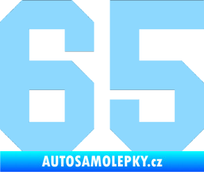 Samolepka Startovní číslo 65 světle modrá