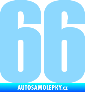 Samolepka Startovní číslo 66 typ 2     světle modrá