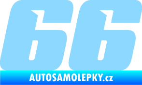 Samolepka Startovní číslo 66 typ 6 světle modrá
