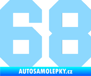 Samolepka Startovní číslo 68 světle modrá