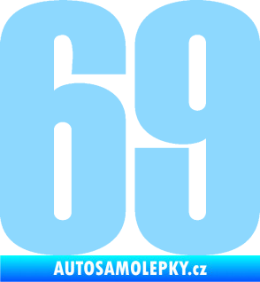 Samolepka Startovní číslo 69 typ 2        světle modrá
