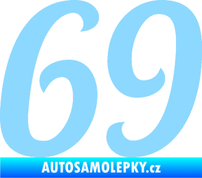 Samolepka Startovní číslo 69 typ 3 světle modrá