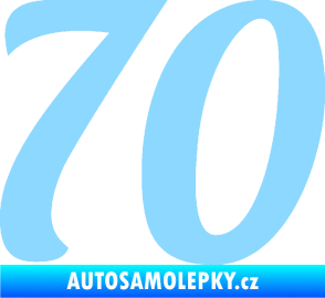 Samolepka Startovní číslo 70 typ 3  světle modrá